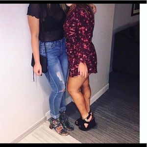 Free people ruffle romper size L